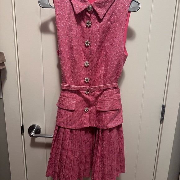 MOTF Dresses & Skirts - MOTF Pink Sleeveless Sundress with Notched Collar